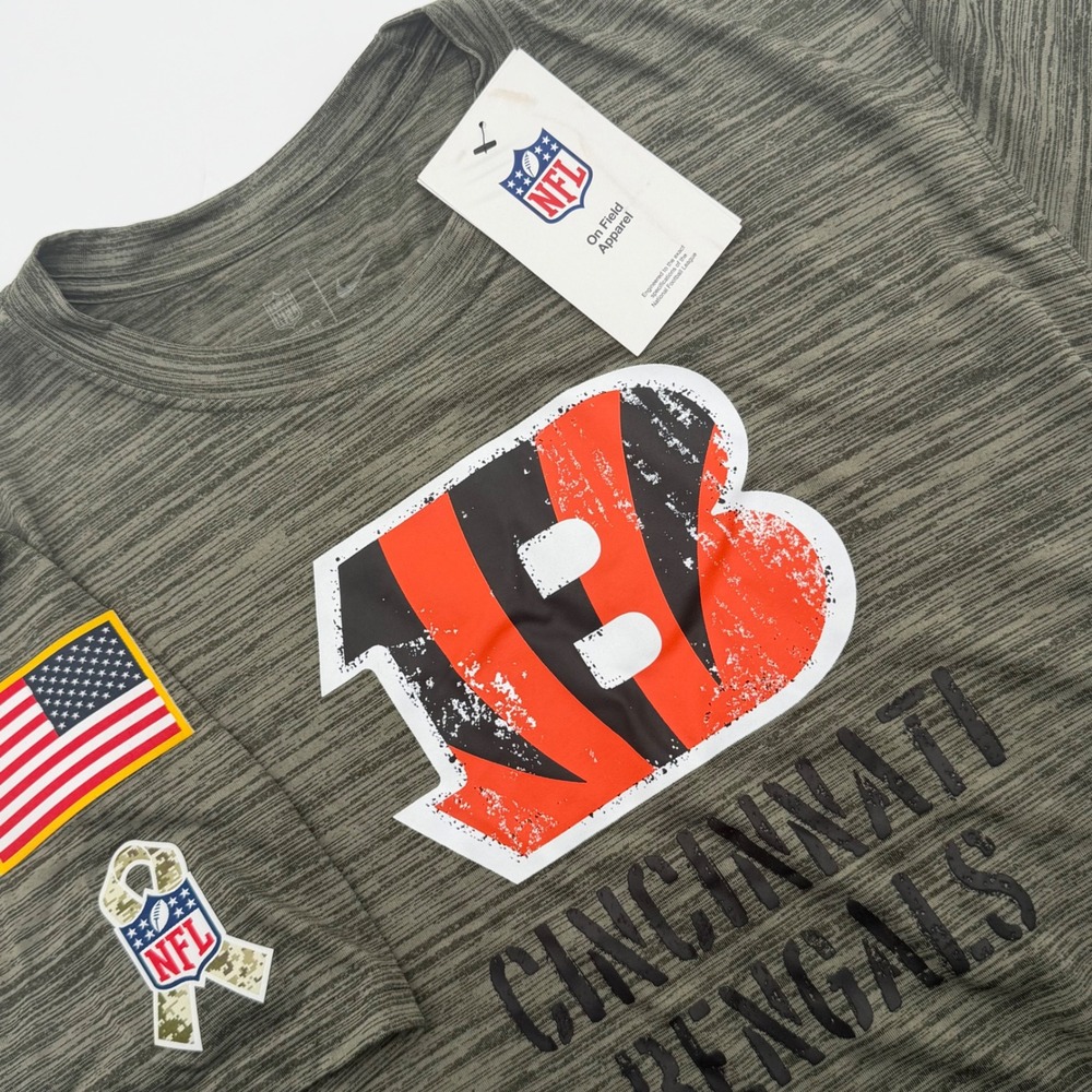 Nike Cincinnati Bengals Salute to Service Dri-FIT Shirt Mens Medium Green Camo